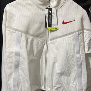 Nike White Jacket with Red Logo